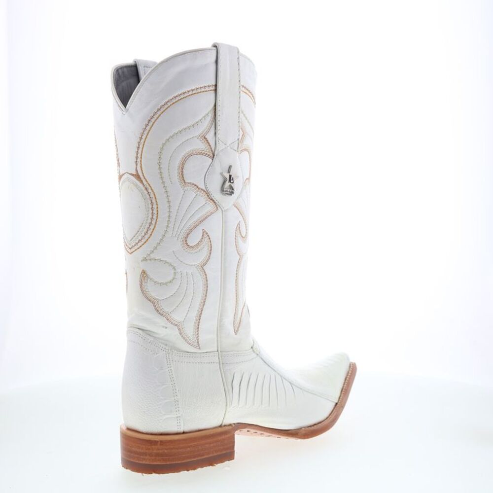 Los Altos Mens Ostrich Leg Boots XXX-Toe White Boots (NWT) - Picture 7 of 7